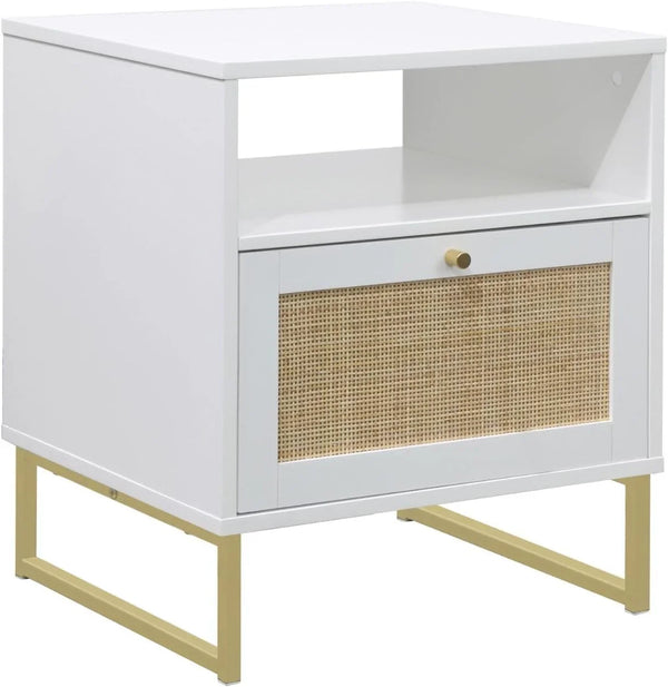 Storage-function side table and bedside cabinet set (2-piece), black oak / black D1311