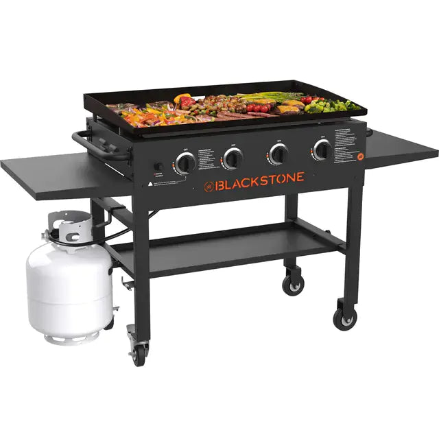 4-Burner 36" Griddle Cooking Station with Side Shelves R5274