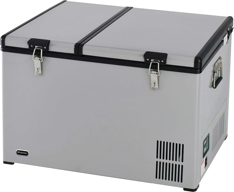 FM-65G 65 Quart Portable Refrigerator and Deep, AC 110V/ DC 12V, Real Chest Freezer for Car, Home, Camping, and RV with-8掳F to 50掳F Temperature Range, Gray, One Size W1282