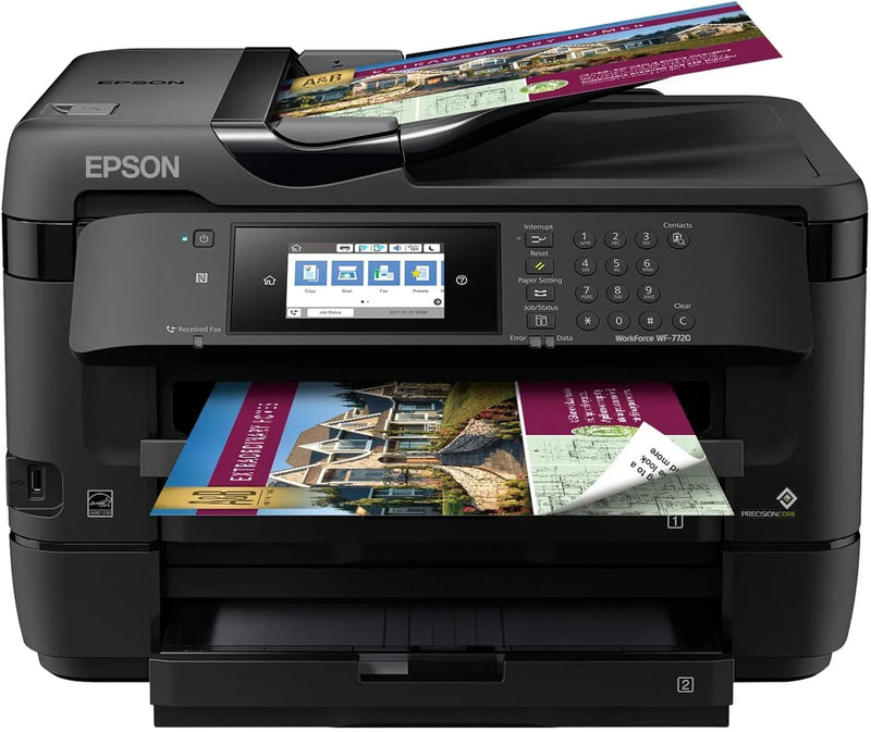 Wireless wide-format color inkjet printer, featuring functions of copying, scanning, faxing, wireless connection and Ethernet. F4252