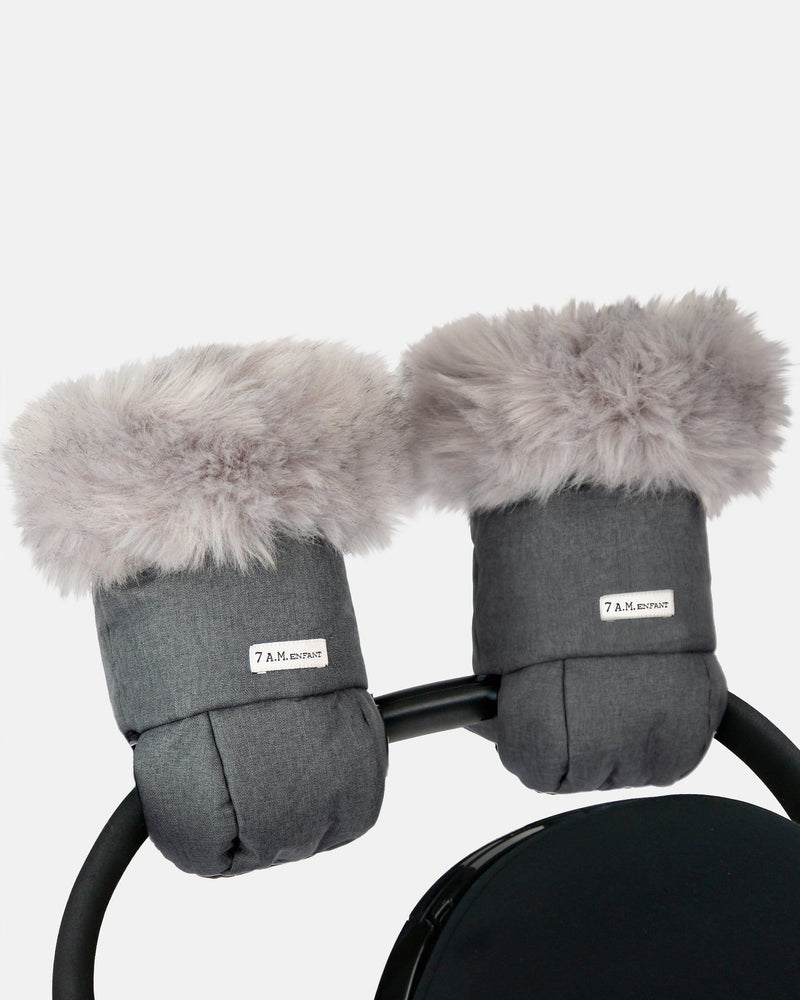Enfant Warmmuffs - Heather Grey Dark Faux Fur Z6376