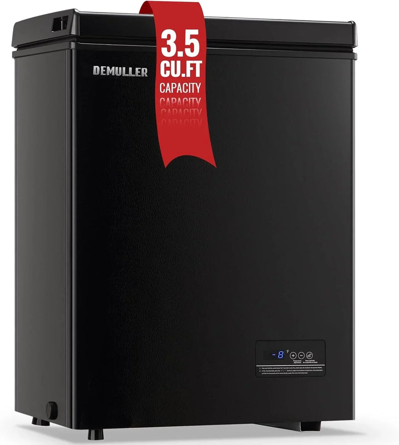 Chest Freezer 5.0Cubic Feet Deep Freezer Freestanding Freezers with 2 Removable Stainless Steel Basket, Mini Freezer Top Open Door Compact Freezer with Electronic Control 41℉ to -15℉BLACK Q9210
