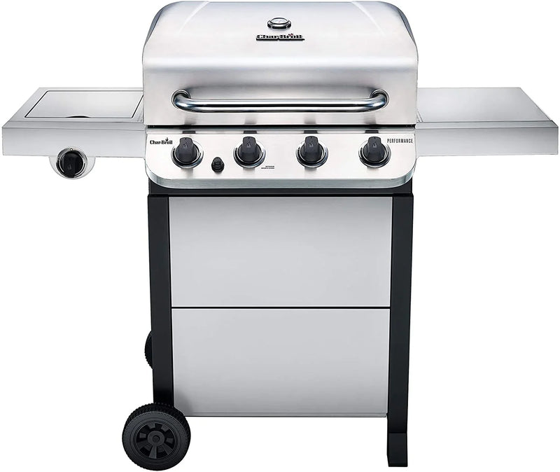 Char-Broil 463377319 Performance 4-Burner Cart Style Liquid Propane Gas Grill, Stainless Steel W7511