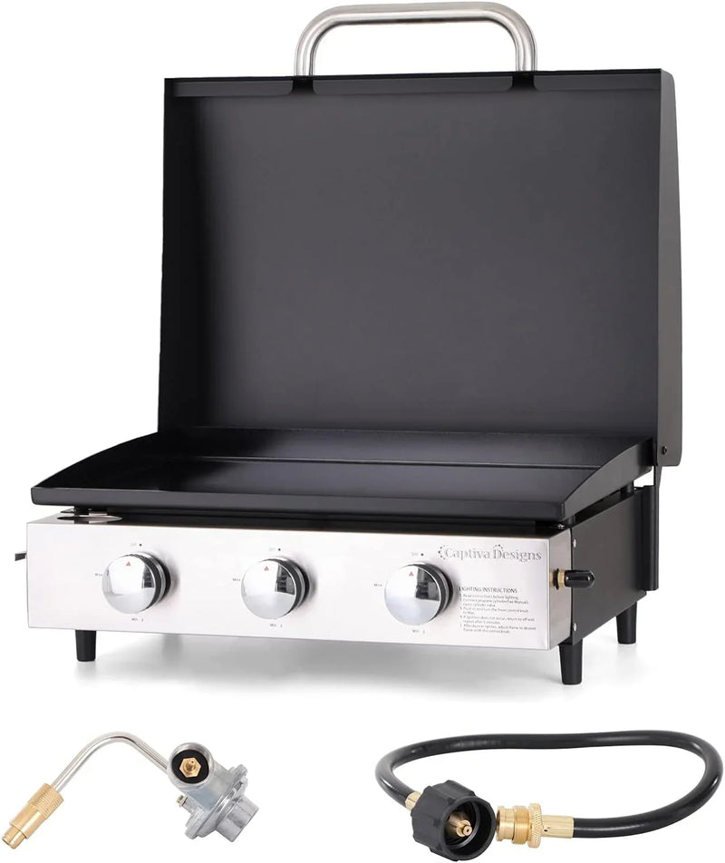 Burner Gas grill with side burner and enameled cast iron grille 42,000BTU outdoor cooking stainless steel propane grill Garden grill X4866