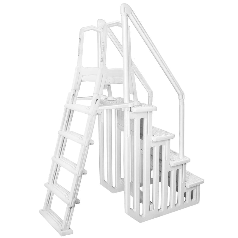 Deluxe A-Frame Above-Ground Swimming Pool Ladder Large Entry Non D8941