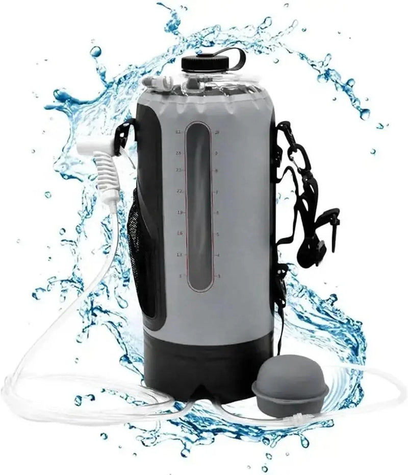 Outdoor sports water bag, portable solar shower set, with pressure foot pump, foldable travel water storage device, suitable for camping, beaches, travel and activities. T8577