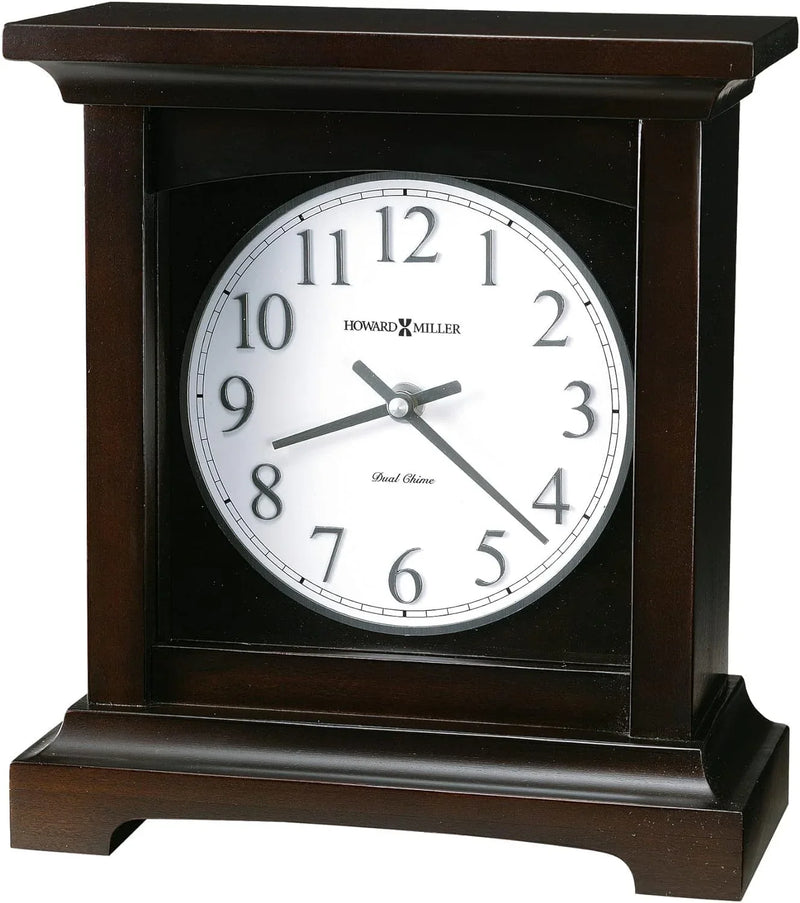 Type II Clock 549-718 - Black coffee-colored surface, with a retro home decoration style, quartz movement, dual alarm function, and automatic nighttime alarm-off feature B2401