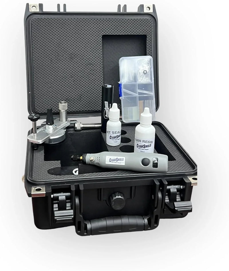 Clearshield Windshield Repair Kit Professional Auto Glass Repair Kit for Rock Chip or Cracks - Restores to a Fine Smooth Finish (1,000 Repairs) Q2887