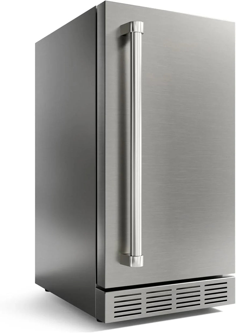 15 Inch Outdoor Refrigerator, Weather Proof Stainless Steel Beverage Beer Cooler Under Counter Fridge, Indoor/Outdoor Refrigerator with 3 Shelves for Patio Kitchen and Commercial Use Q2065