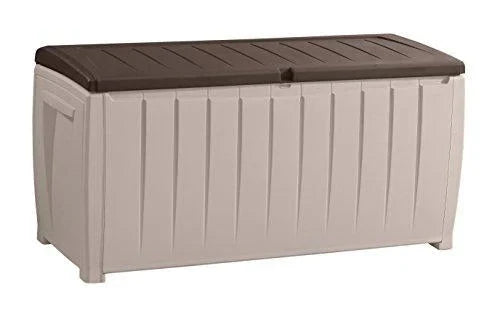 Novel Plastic Deck Storage Container Box Outdoor Patio Furniture 90 Gal, Brown J4573