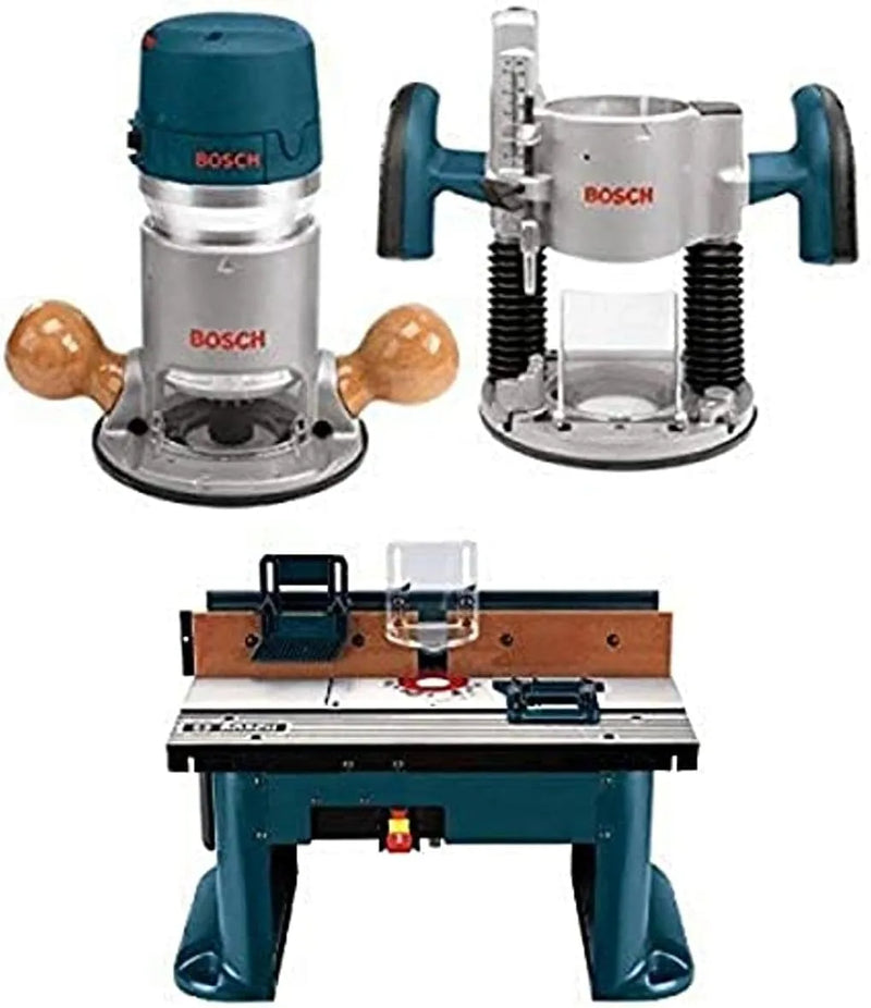1617EVSPK Wood 12 Amp Router Tool Combo Kit - 2.25 Horsepower Plunge Router & Fixed Base with a Variable Speed V2387