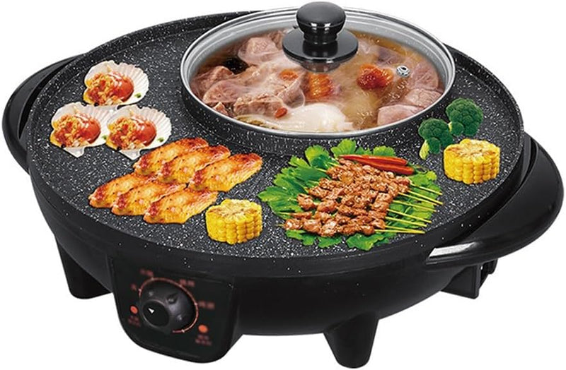 Hot Pot Barbecue Integrated Pot Home Smokeless Electric Barbecue Pan Roaster Electric Grill Kitchen Appliances L5614