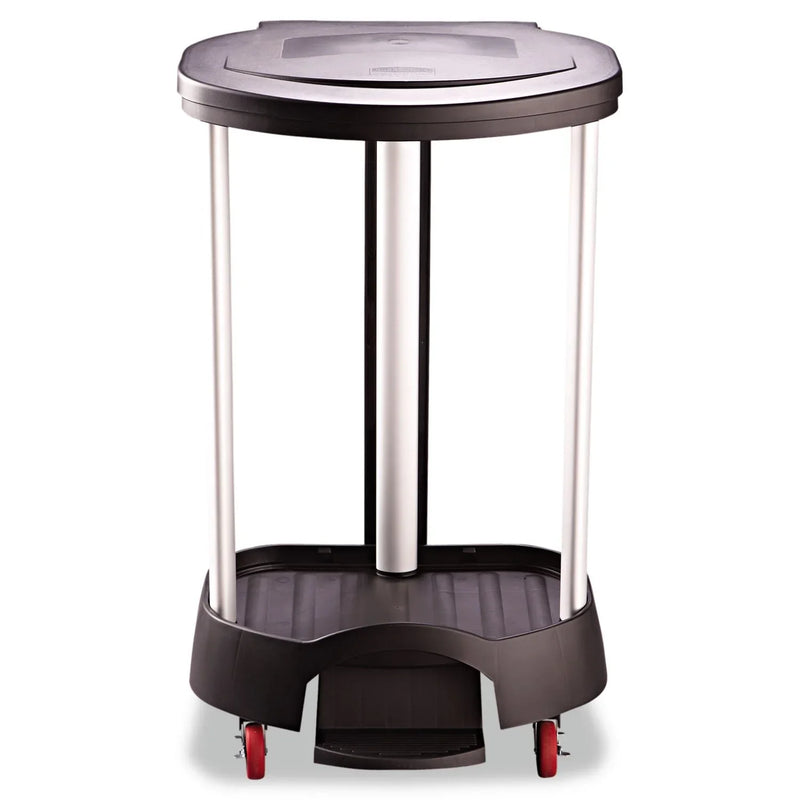 Administrative series floor-standing clothing storage basket / laundry basket, with front locking casters, capacity 30 gallons, black, without handle cover, suitable for hospitals / medical laboratories / commercial premises U9596