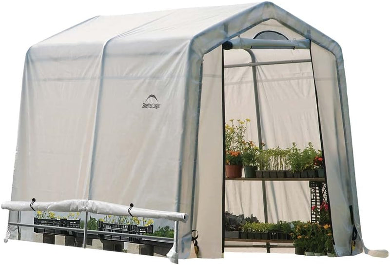 0 feet x 10 feet "GrowIT" Green House - Built-in Simple Greenhouse. It features a sleek design, a high ceiling design, an outdoor planting room with easy access, and is equipped with a transparent waterproof cover. K6842
