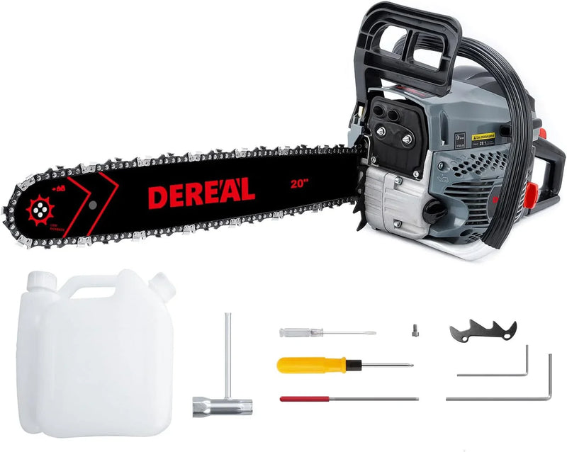 20 Inch 62CC Gas Powered Chainsaw 3.4HP 2 Stroke Engine Gas Power Chain Saw for Cutting Wood Outdoor Garden Farm Home R1828
