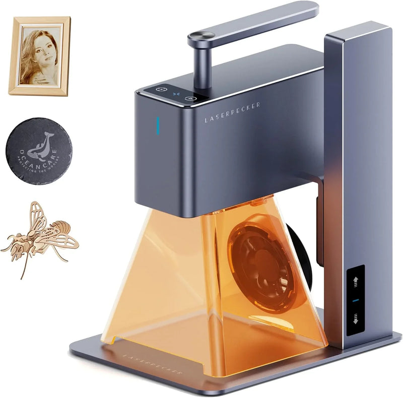 Light engraving machine, with wheels, portable and handheld laser engraving machine, suitable for engraving on wood, metal, leather and plexiglass. Laser cutting kit, equipped with multi-functional rotating wheels. D9583
