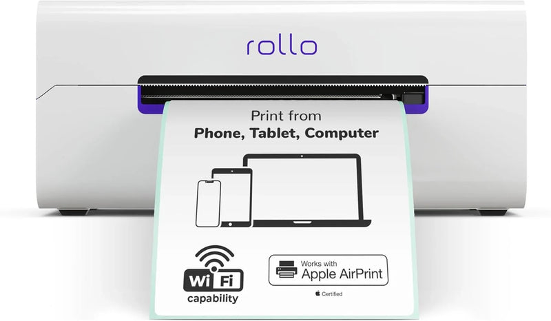 Wireless Shipping Label Printer - A Wi-Fi-enabled thermal label printer (size 4x6 inches), suitable for package shipping - Can be printed via AirPrint on iPhone, iPad, and Mac - Supports Windows, Chromebook, Android, and Linux systems K3182