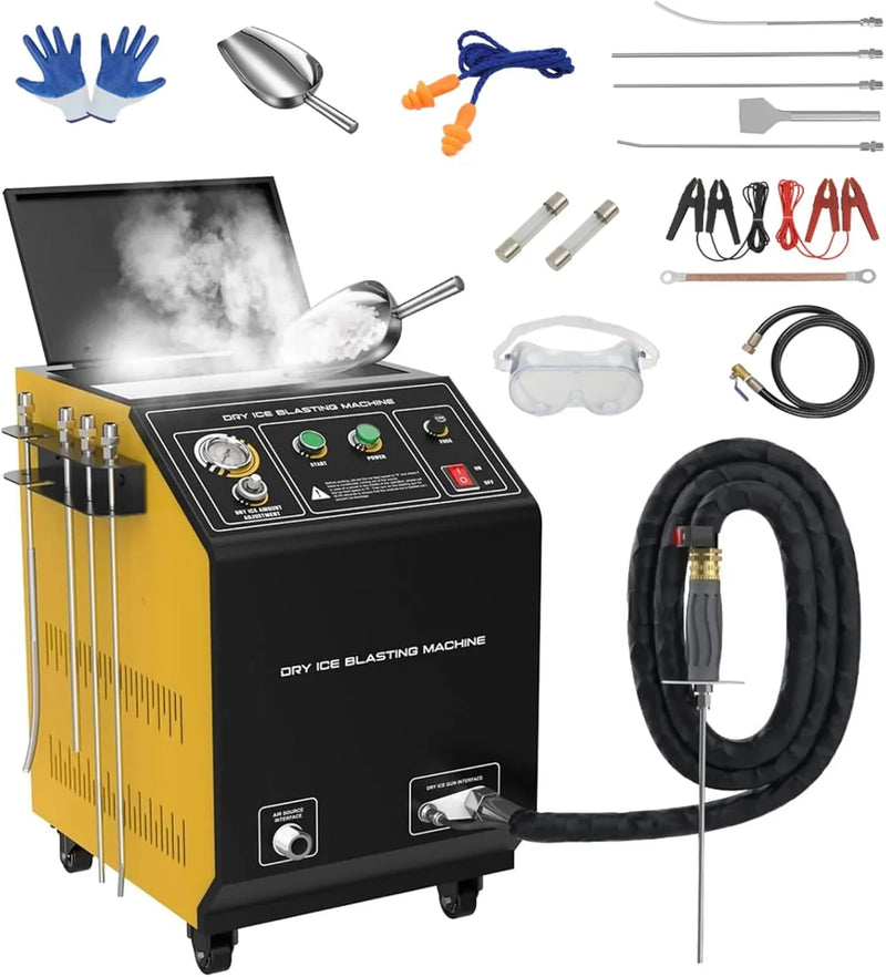 Dry Ice Blasting Machine,HTS705 Pellet Dry Ice Blasters,Industrial Dry Ice Blasting Cleaning Machine, Dry Ice Blaster Engine Cleaner Intake Valve Cleaner, Dry Ice Blast Cleaners 110V/220V P5020