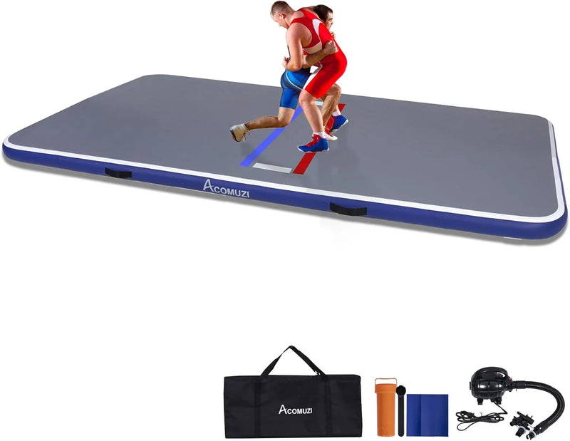 Inflatable Wrestling Mat 10FT/5FT, Portable Jiu Jitsu Mats Wrestling Mat for Home, Outdoor or Indoor Training Mat for Water Yoga, Gymnastics, Gray A3215