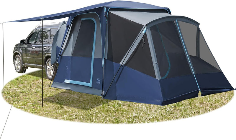 5-9 Person SUV Tent with Screen Porch and Awning for Family Camping, Weather Resistant and Portable Van or Car Tent, Includes Rainfly and Storage Bag, 13' W X 10' L X 7.1' H B8965