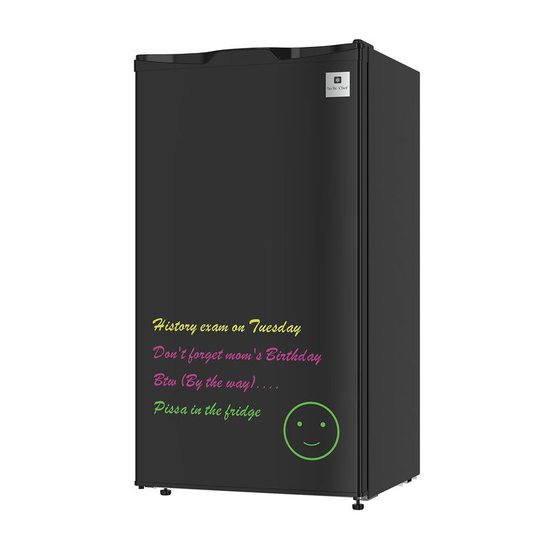 Arctic Chef 3.2 Cu. ft. Compact Refrigerator with Eraser Board Door, RFR326, Black S3340
