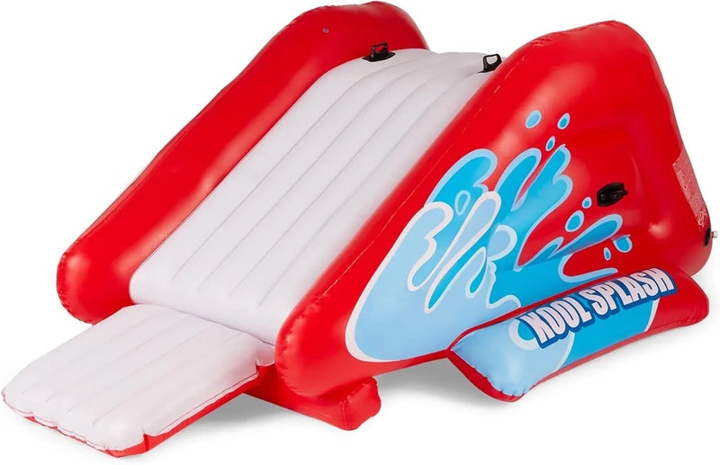 Kool Splash Inflatable Water Slide Swimming Pool Play Center with Built in Sprayers for Kids and Adults, Ages 6 and Up, Blue R0482