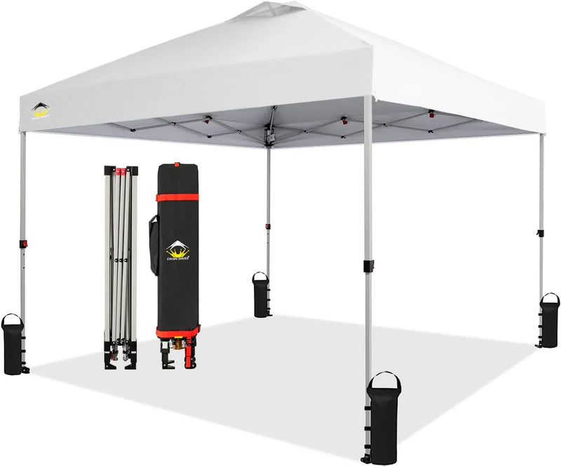Crown Shades 10*10 Pop up Canopy Outside Canopy, Patented One Push Tent Canopy with Wheeled Carry Bag P4726