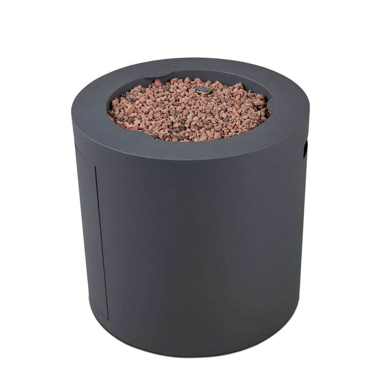 Aegean Steel Propane Fire Pit Hidden Tank in Slate, 24-in O0487
