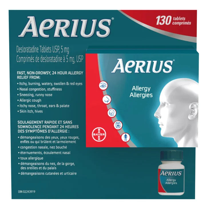 Aerius Allergy Relief, 130 Tablets H7852