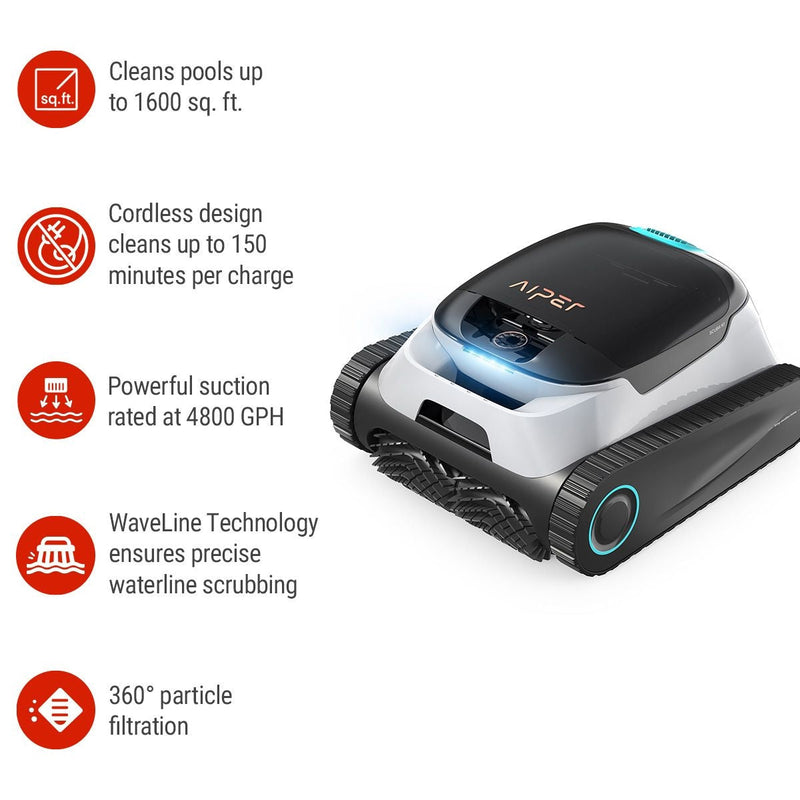 Scuba N1 Cordless Robotic Pool Cleaner for In-Ground Pools up to 1600 sq. Ft. T1680