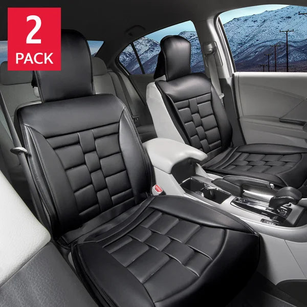 Black Padded Universal Fit Luxury Seat Cover, 2-pack B4937