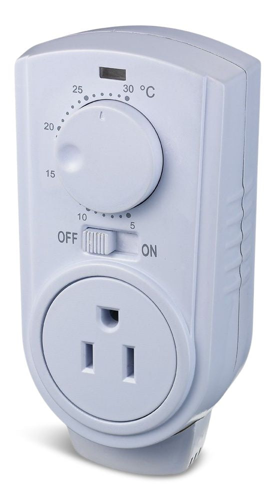 Plug-in Thermostat for Portable Space Heater & AC, White D7658