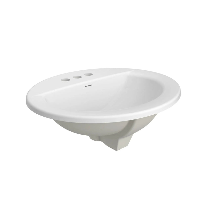 Colony Oval 4-in Center Drop-In Bathroom Sink/Basin, White 20.5x17.5-in V1027