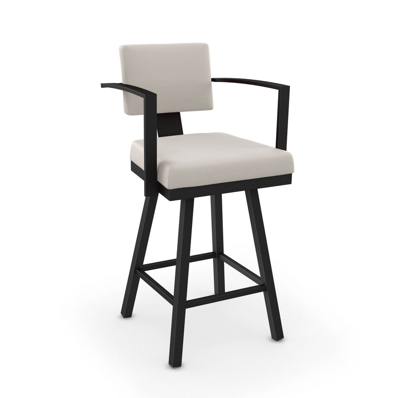 Akers Swivel Bar Stool with Padded Backrest, Multiple Colours, 30-in V1508