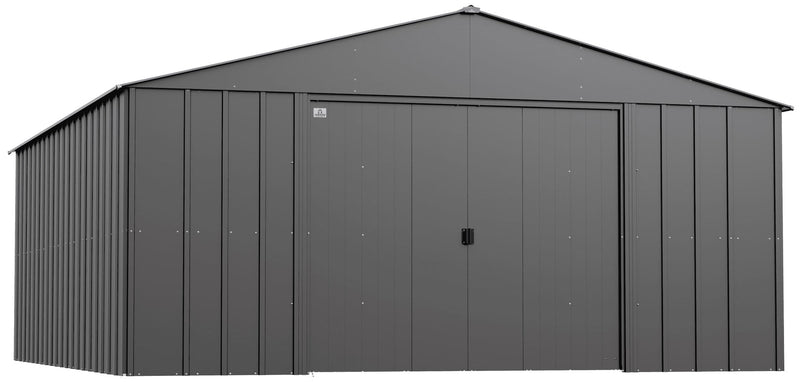 Classic 14x17-ft Charcoal Corrosion-Resistant Steel Shed Y3794
