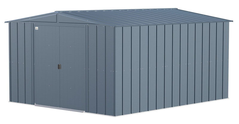 Classic Galvanized Steel Storage Shed, Blue Grey, 10-ft x 12-ft I5896