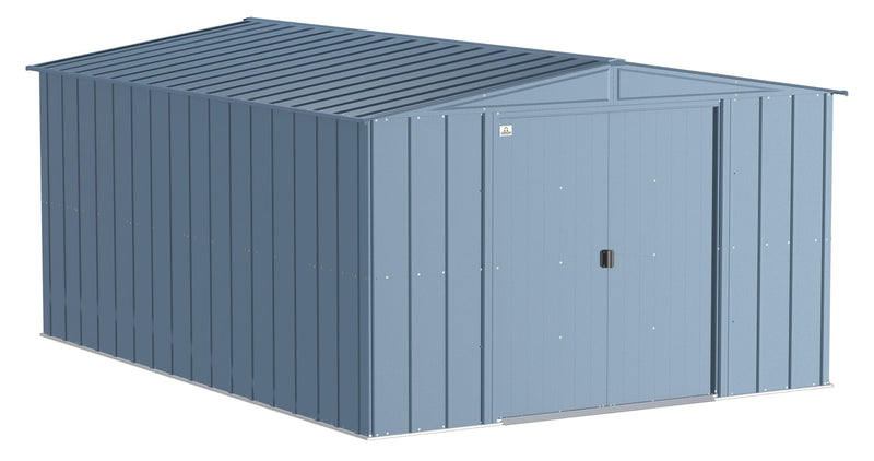 Classic Galvanized Steel Storage Shed, Blue Grey, 10-ft x 14-ft L5015