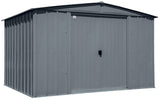 Classic Galvanized Steel Storage Shed, Charcoal, 10-ft x 8-ft
