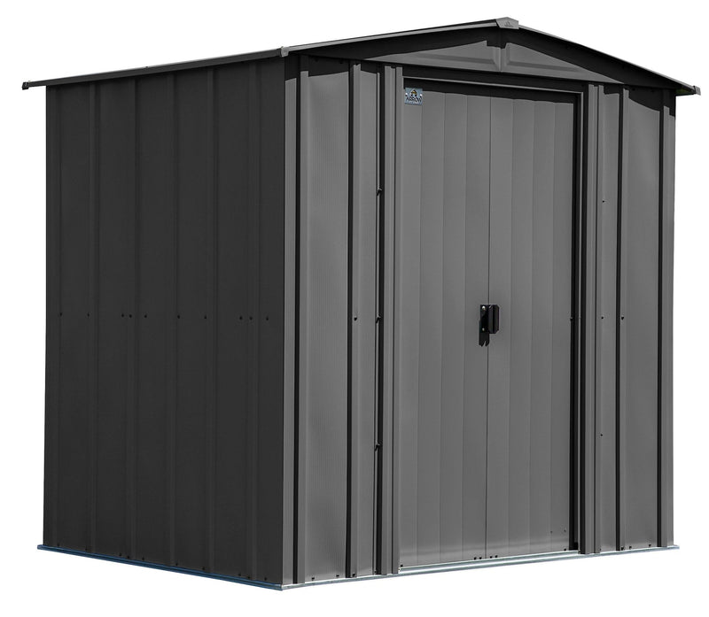 Classic Galvanized Steel Storage Shed, Charcoal, 6-ft x 5-ft R0790
