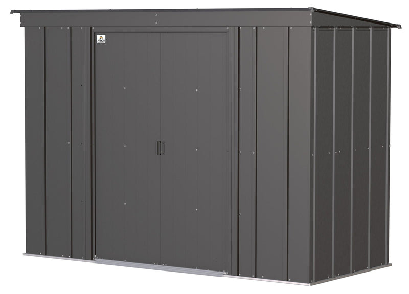 Classic Galvanized Steel Storage Shed, Charcoal, 8-ft x 4-ft T5085