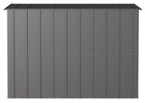 Classic Galvanized Steel Storage Shed, Charcoal, 8-ft x 4-ft
