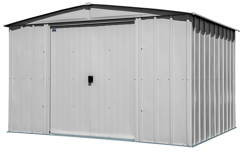 Classic Galvanized Steel Storage Shed, Flute Grey, 10-ft x 8-ft I1950