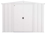 Classic Galvanized Steel Storage Shed, Flute Grey, 8-ft x 8-ft