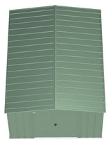 Classic Galvanized Steel Storage Shed, Sage Green, 10-ft x 14-ft