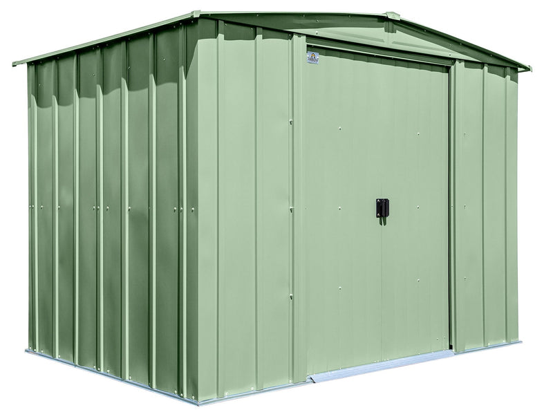 Classic Galvanized Steel Storage Shed, Sage Green, 8-ft x 6-ft F3207