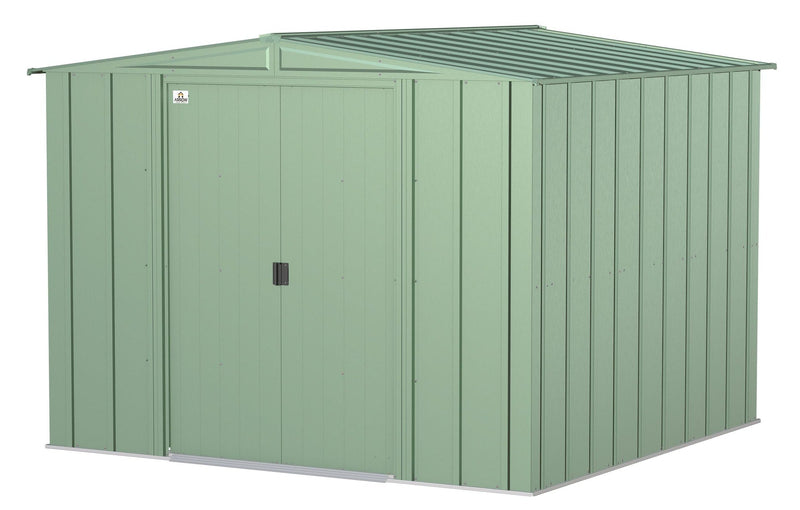 Classic Galvanized Steel Storage Shed, Sage Green, 8-ft x 8-ft Q7950