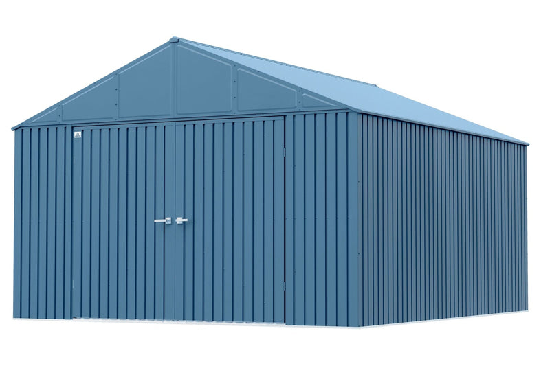 Elite 12x14-ft Blue Grey Corrosion-Resistant Steel Shed E0368