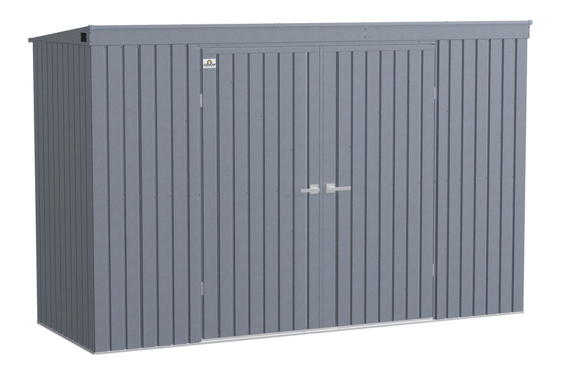 Elite Steel Storage Shed with Pent Roof, Anthracite, 10-ft x 4-ft D1601
