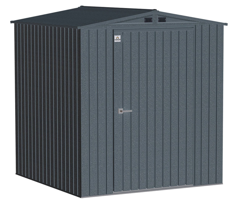 Elite Steel Storage Shed with Pent Roof, Anthracite, 6-ft x 6-ft J3768