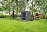 EZEE Galvanized Steel Storage Shed with Low Gable Roof, Charcoal, 6-ft x 5-ft